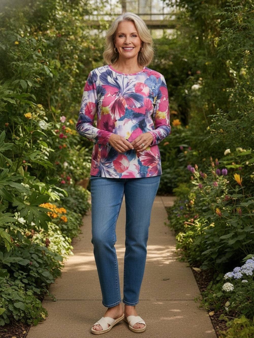 Chico's Stretchy UPF Print Long Sleeve Top
Size X-LARGE (3) - Picture 1 of 5